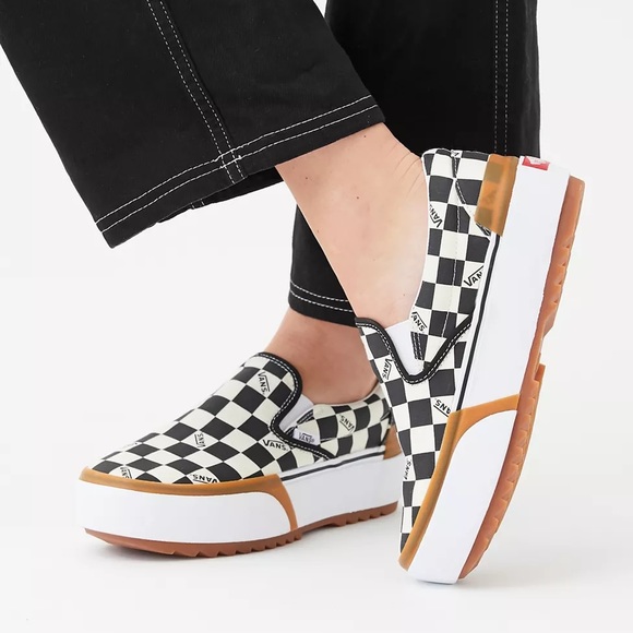 checkerboard stacked vans